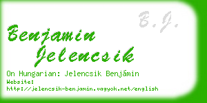 benjamin jelencsik business card